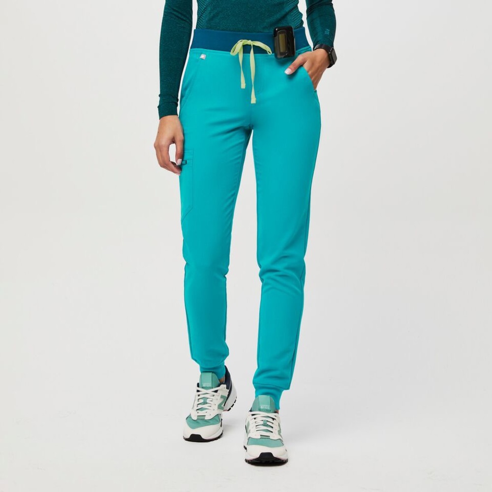 Figs Teal Zamora joggers scrub pants